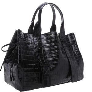 SHUTZ Maxi Crocodile-Embossed Leather Bag - NEW CONDITION